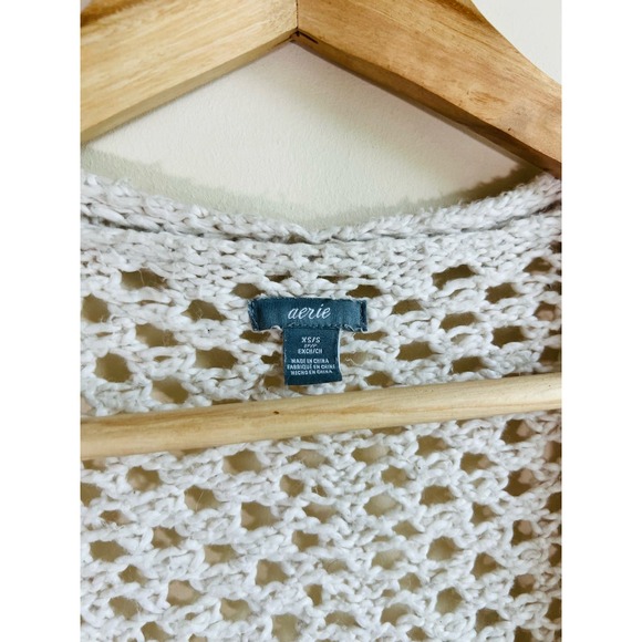 Aerie Cream Open-Knit Cardigan - Picture 3 of 4
